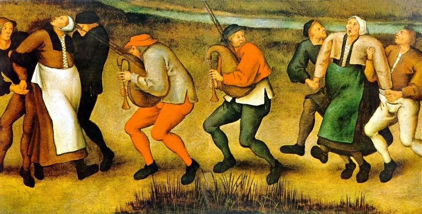Centuries ago people. Танцевальная чума Питер брейгель. Пляска Святого Витта 1518.