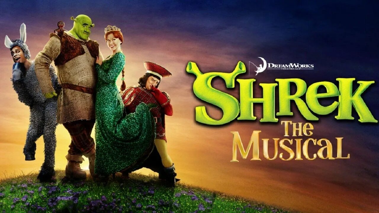 Shrek Musical обложка. Шрек логотип. Шрек мюзикл. Шрек сказка. Шрек читать