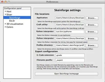 Export config