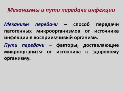 Способы передачи инфекции схема