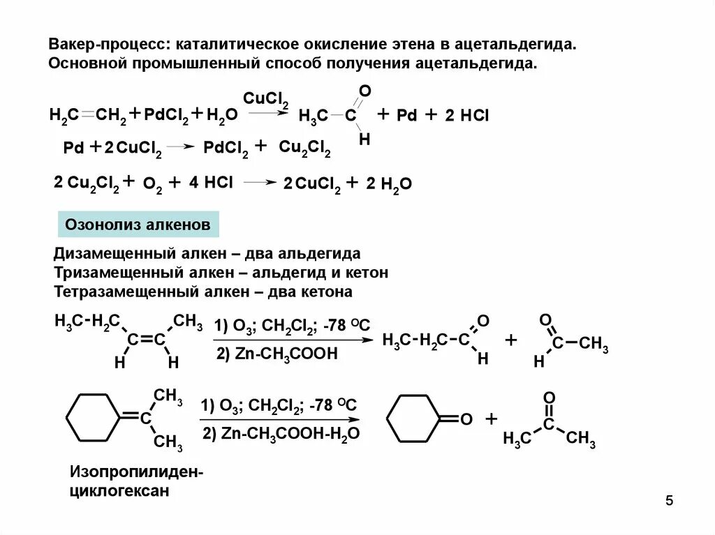 Каталитическое окисление этилена. Вакер процесс алкенов механизм. Озонолиз олефинов. Окисление алкенов Вакер процесс. Вакер - процесс альдегид.