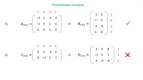 Как умножать матрицы размер