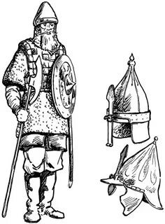 Древний русский воин рисунок
