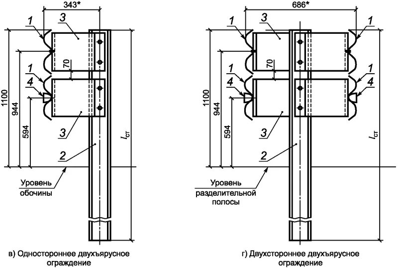Ширина отбойника. Дорожное двухстороннее ограждение 11дд-400-1.1-1.5-1.0. 26804-2012 Ограждения дорожные. Дорожное ограждение 2000х150/750х950 схема. Металлическое дорожное ограждение габариты.