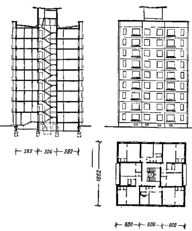 Пример панельного дома. Схема девятиэтажного панельного дома. 9 Этажный односекционный жилой дом. Чертеж девятиэтажного панельного дома. Чертеж десятиэтажного жилого дома.