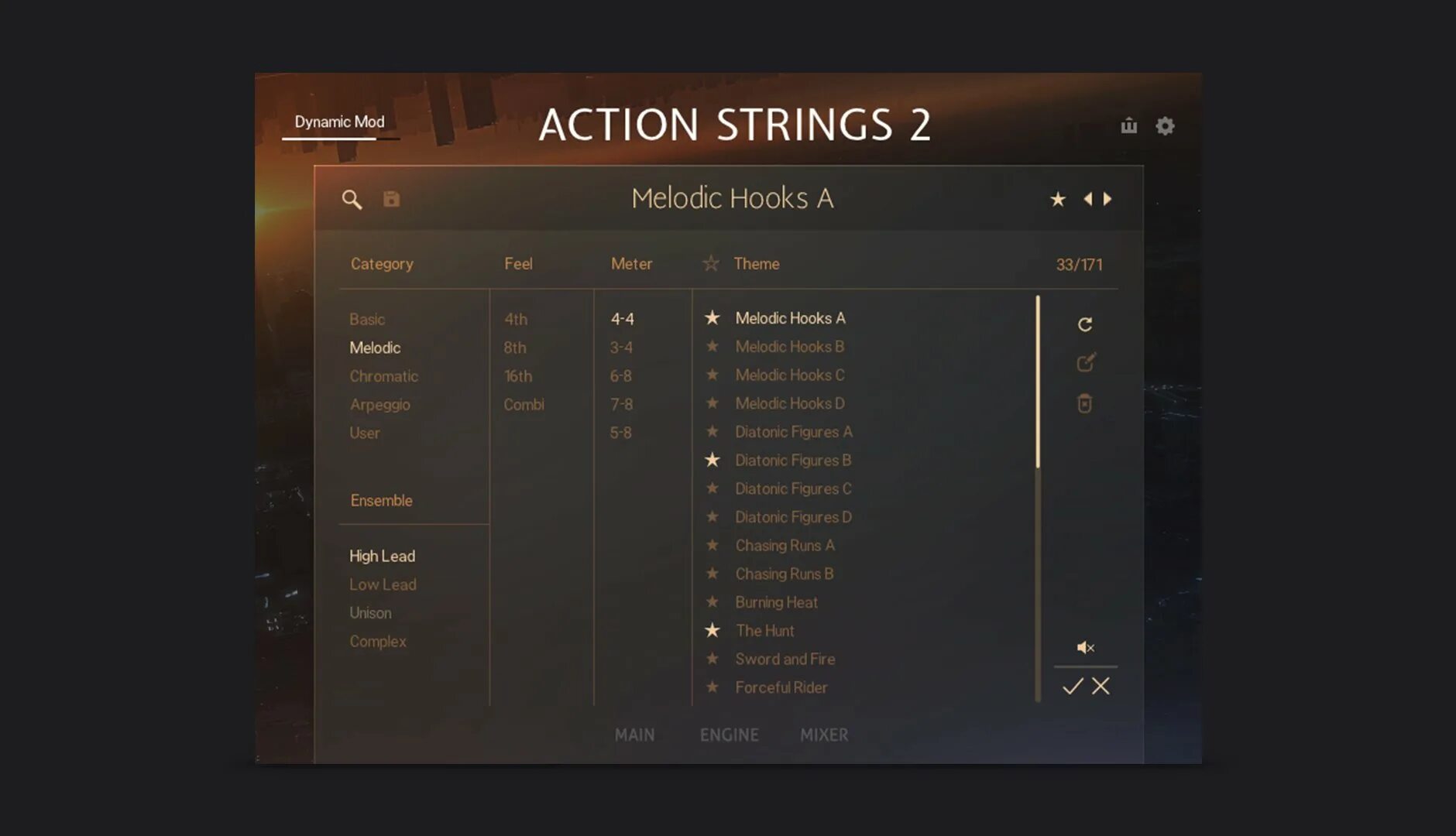 Action strings. Action strings
