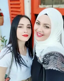 Image may contain: 2 people, closeup Beautiful Arab Women, Beautiful Hijab,...