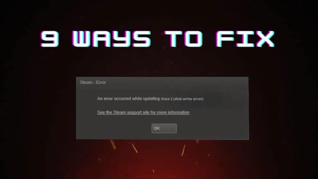 Steam write error. Ошибка в доте. ошибка в доте error. дота 2 ошибка error. стим ошибка диска дота 2.