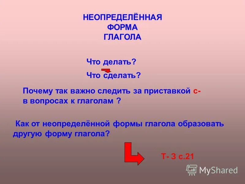 Глаголы неопределенной формы по составу