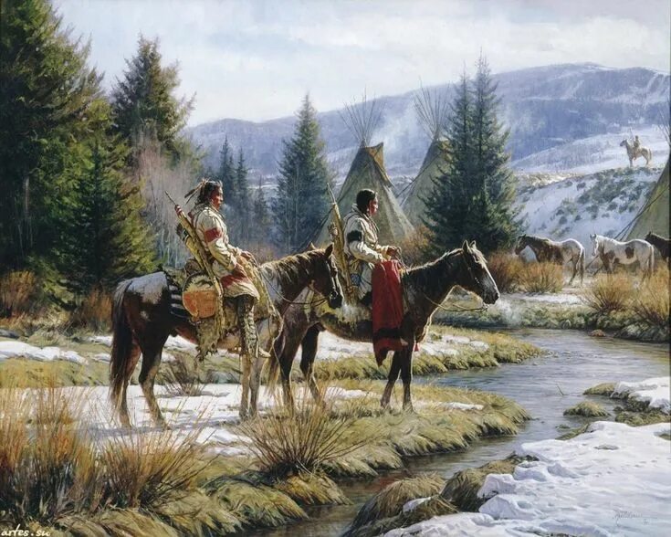 Martin Grelle художник картины. Художник-ковбой Martin Grelle. Индейцы природа