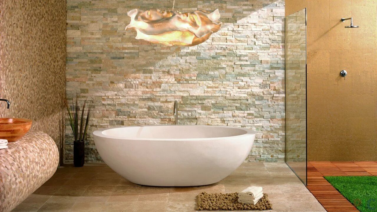 Ванная отделка камнем. Декоративная плитка для ванной комнаты. Плитка под камень для ванной. Камень в ванной комнате.