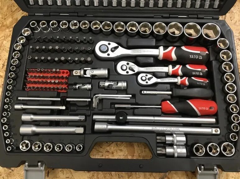 Toptul. 1/2" 3/8" 1/4" 6 гр. Включи 216. 736-190 набор инструментов. 1/4'',3/8'',1/2'' 6 гр.