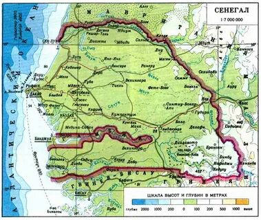 Сенегал на карте