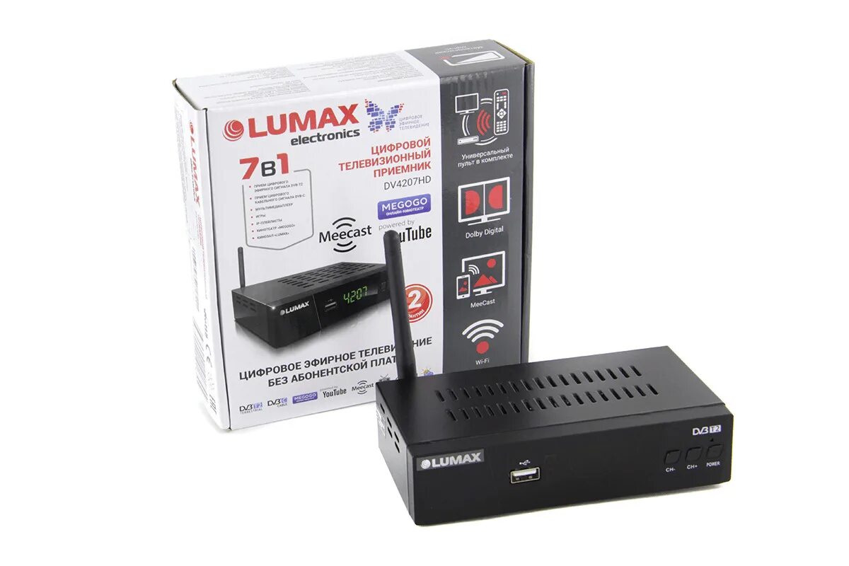 Лучшие приставки для телевизора 2024. Lumax dv4207hd. ТВ-тюнер Lumax dv4207hd. DVB-t2 приставка Lumax. Цифровая приставка Lumax 7в1.