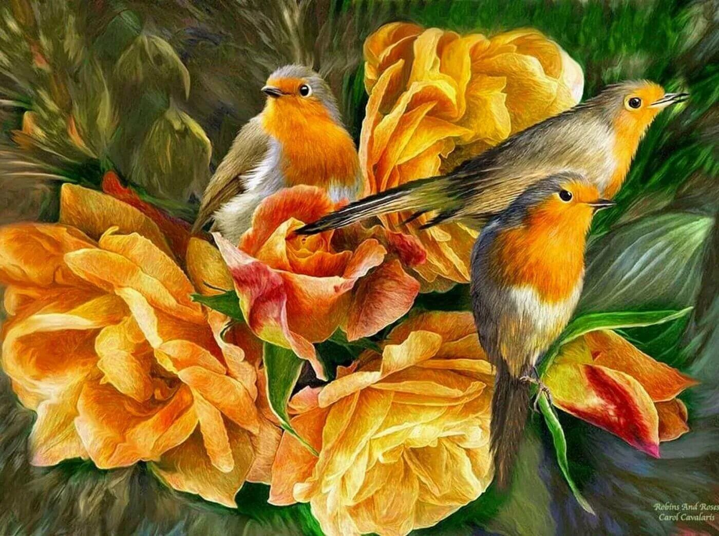 Картины цветы птицы. Carol Cavalaris птицы. Кэрол Каваларис картины по. Живопись цветы и птицы. Картины птицы и цветы.