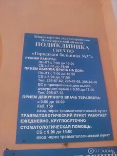 График работы поликлиники 37