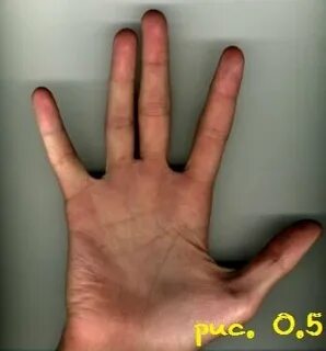 Безымянный больше указательного на руке