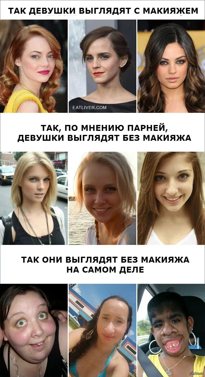 Типы девушек мем. Мемы про девушек. шутки про макияж. без макияжа по мнению мужчин. девушка с косметикой и без прикол.