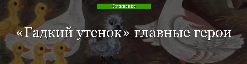 Андерсен гадкий утенок читательский. Главные герои Гадкий утенок 3 класс. Главные герои произведения Андерсен Гадкий утенок. Главные герои сказки гладкий утёнок. Главные герои Гадкий утёно.