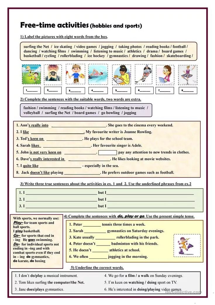 English listening exercises. Sport and activities exercises ответы. free time activities hobbies and sports ответы. sports hobbies and activities ответы. free-time activities (hobbies and sports) exercises ответы.