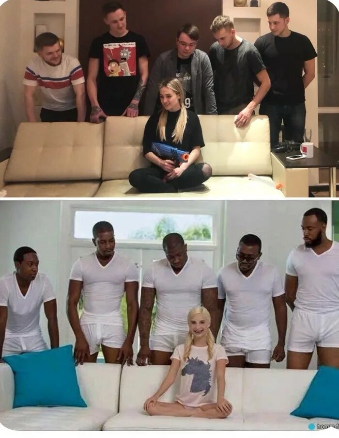 Мем с неграми и девушкой