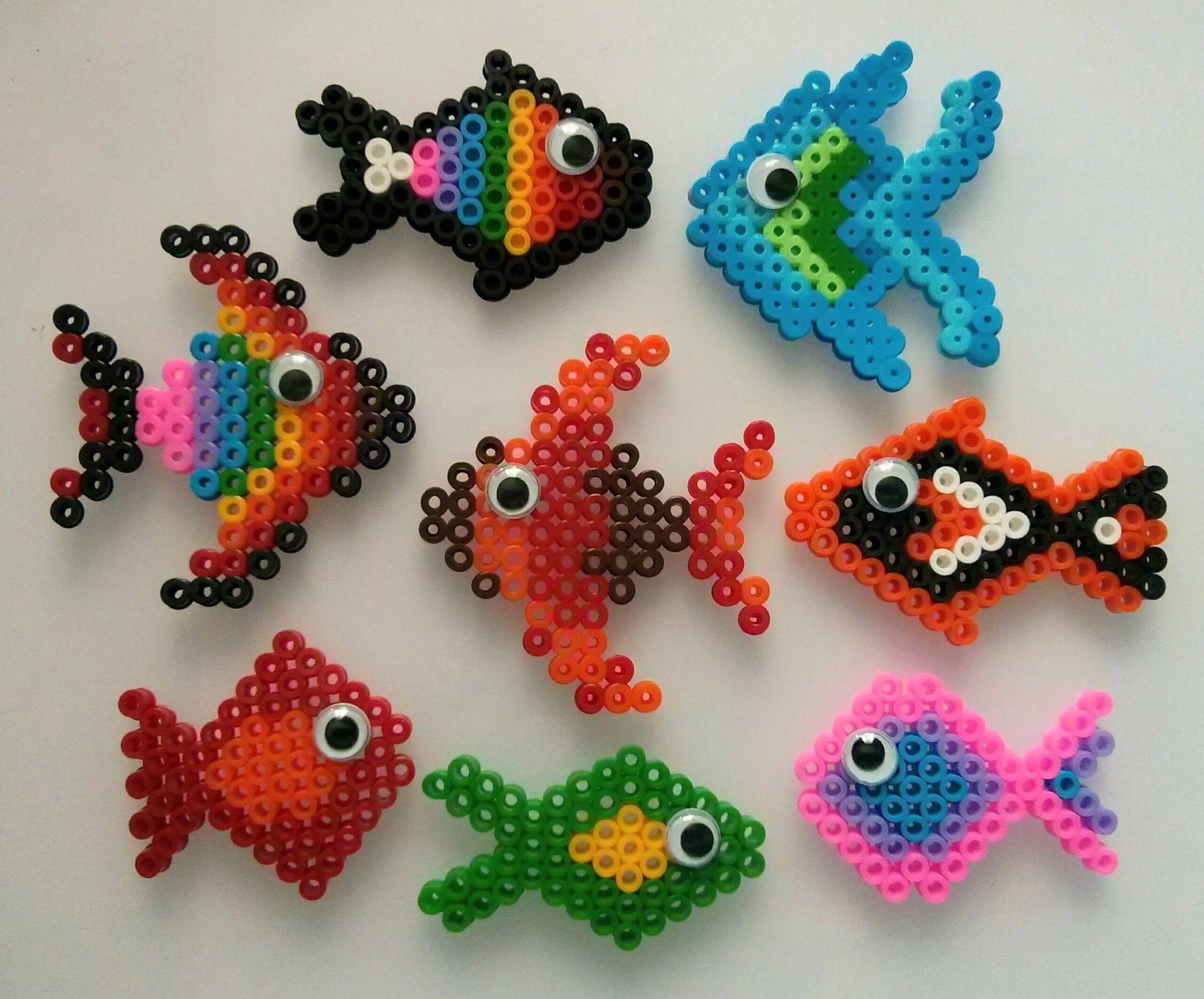 Термомозаика (Hama Beads. Бусины Perler. ПЮСЛА рыбки. Perler Beads рыба