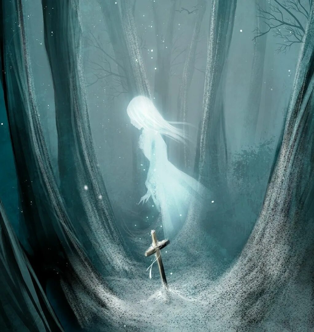Душа номер 7. Девушка призрак. Красивый призрак. Душа в лесу. Призраки арты.