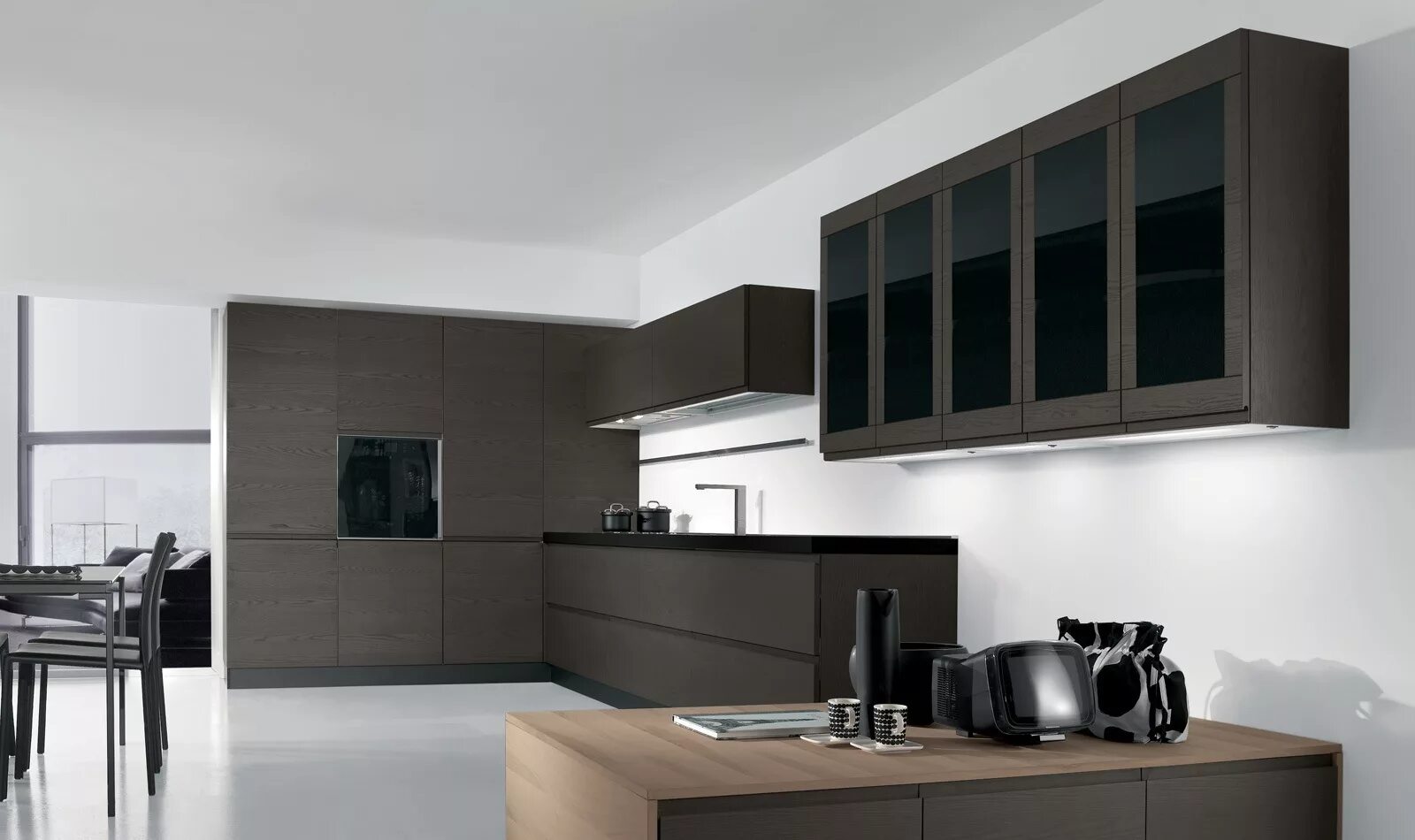 Черный графит Эггер кухни. Кухня черный графит профиль Голла. Современные кухни со стеклянными фасадами.