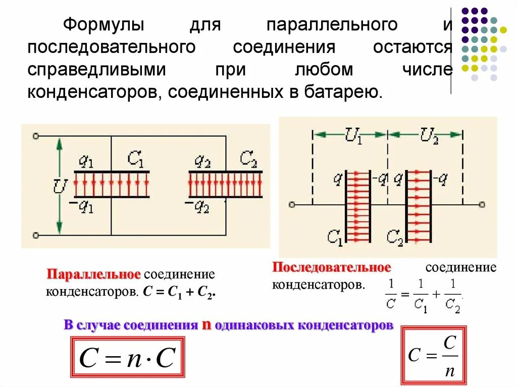 Электроемкость при последовательном соединении