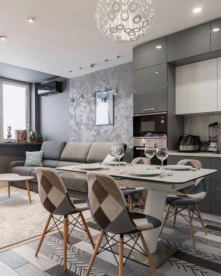 Gray living room + kitchen Living room grey, Living room kitchen, Home decor kit