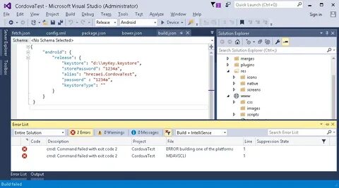 Visual studios error