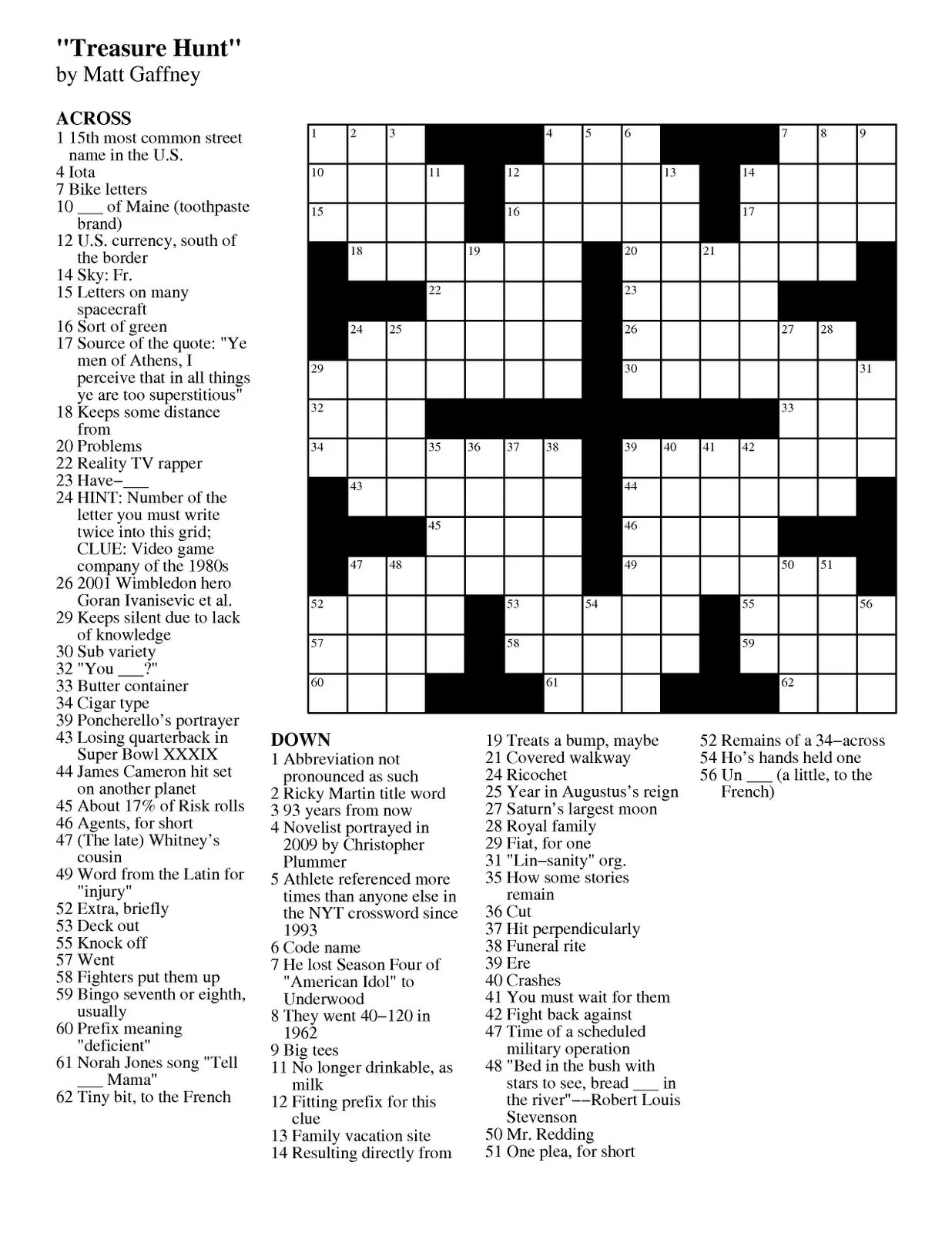 Solve the crossword