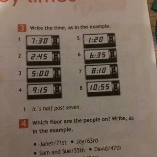 Write the times in words