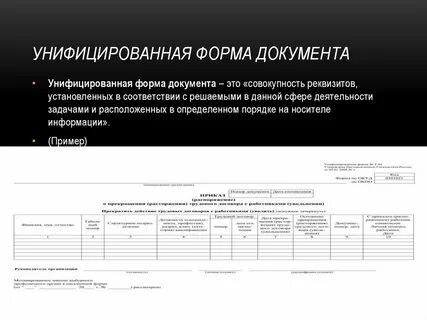 Унифицированные типовые формы