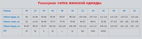 Размерная сетка 40