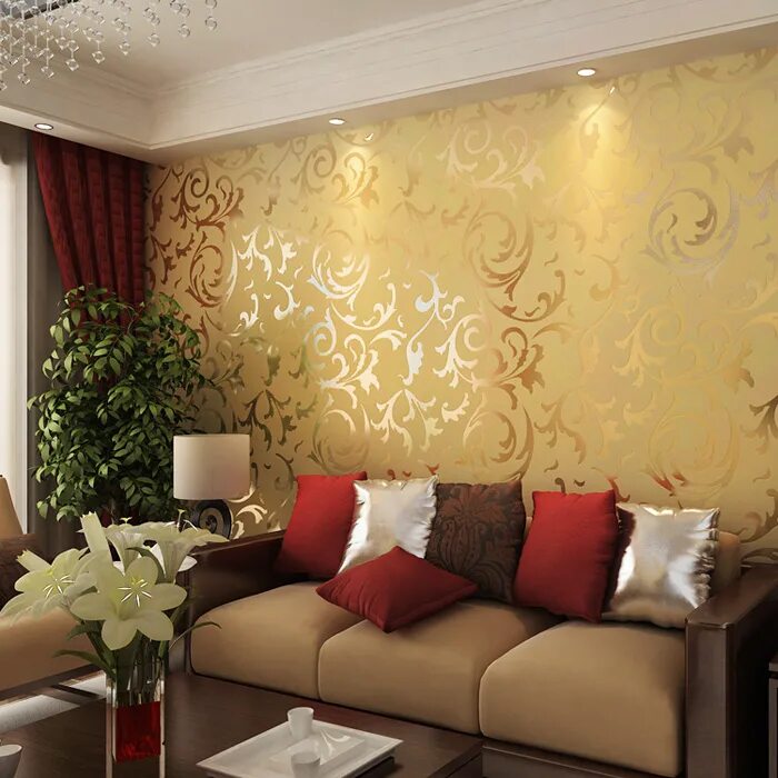 расцветки обоев для зала. комбинирование обоев в гостиной. стильные обои в интерьере. стильные обои для гостиной. стильные обои для зала в квартире.