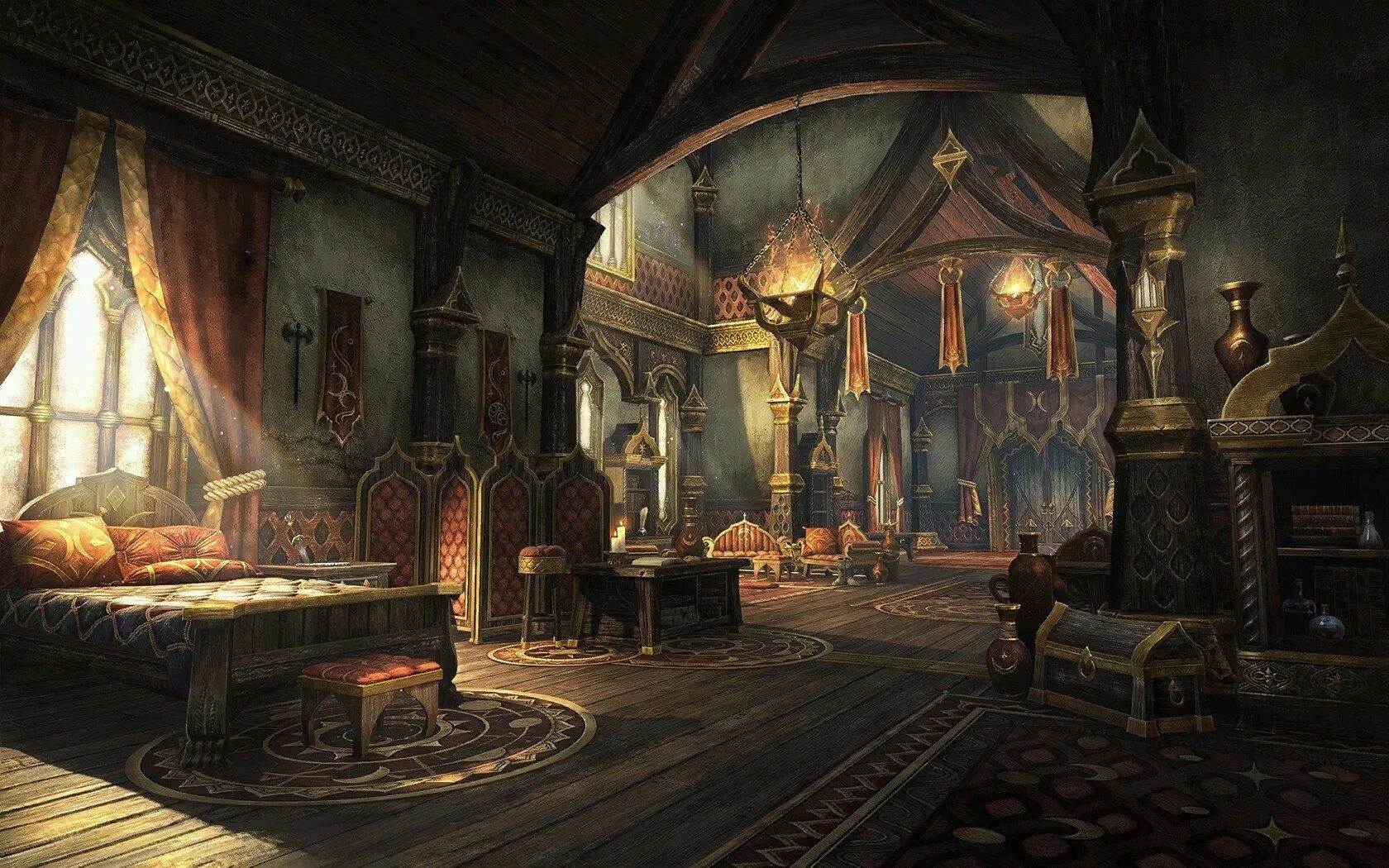 Комната раньше. Тронный зал the elder scrolls. комната в замке. королевские покои фэнтези. покои в замке.