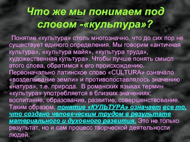 Как ученые понимают слово культура