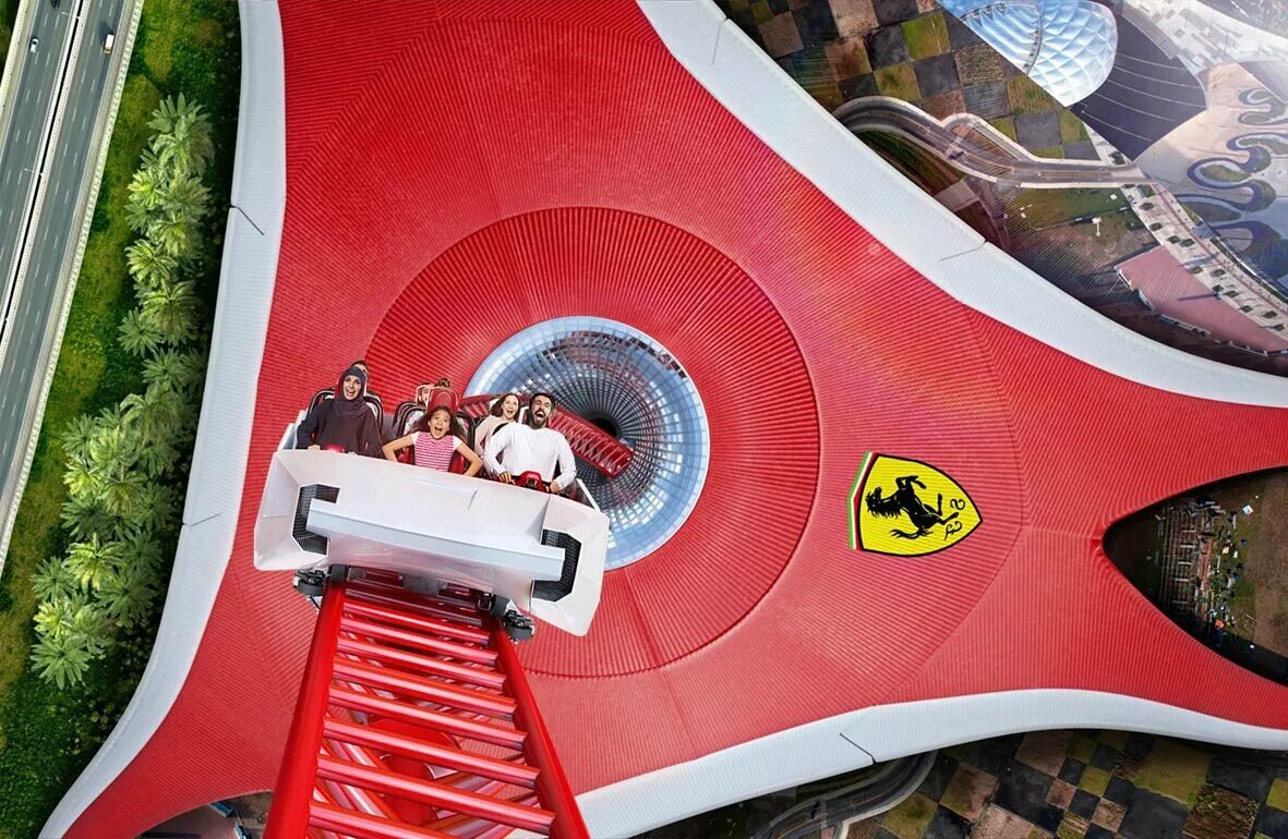 Парк феррари в дубае. Ferrari World Абу-Даби. Ferrari Park Абу Даби. Ferrari World Абу-Даби аттракционы. Феррари парк Абу Даби аттракционы.