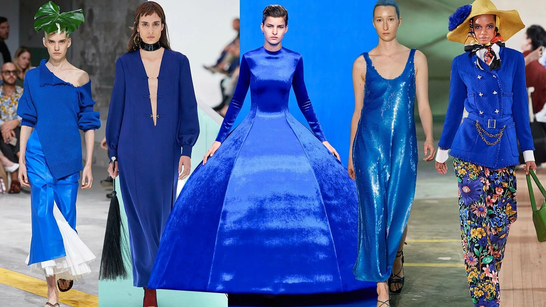 Сейчас модно цвете. Синий цвет Pantone 2020. Модный показ. Синий цвет в одежде. Мода в синем цвете.