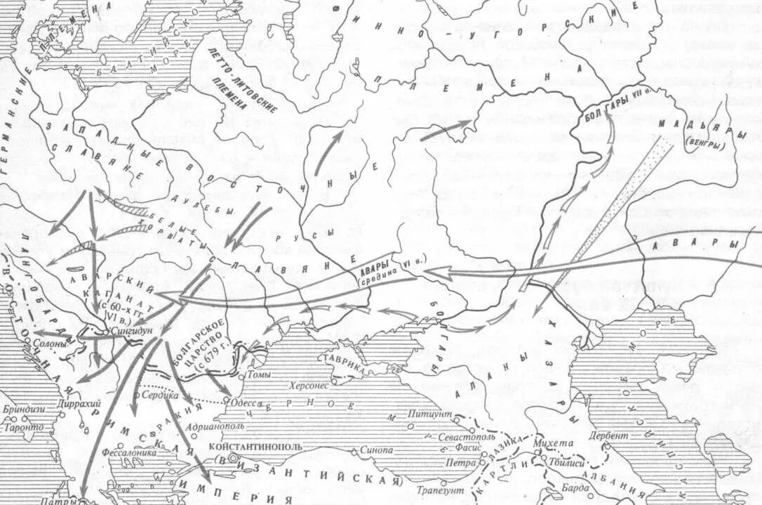 Расселение по крт. Расселение славян и их соседей в 6-9 веках карта. Карта расселение восточных славян в 8 веке. Основные пути миграции славян в восточную Европу карта. Расселение восточных славян карта 6 класс.