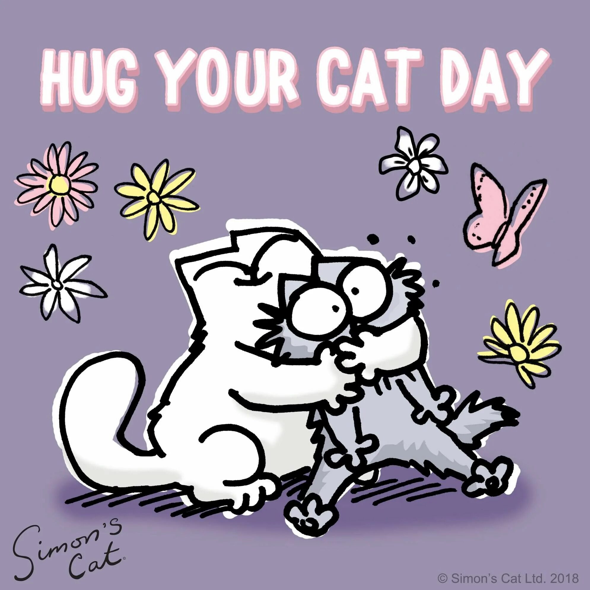 Your cat s. Hug your Cat Day. Саймон Кэт. Simons Cat девушка. Simons Cat обнимающиеся коты.