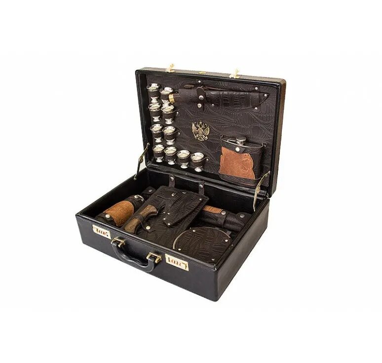 Туристический набор в чемодане. Подарочный пивной набор. Подарок " мужчине". Элитные подарки. Набор для пикника дачник 2.