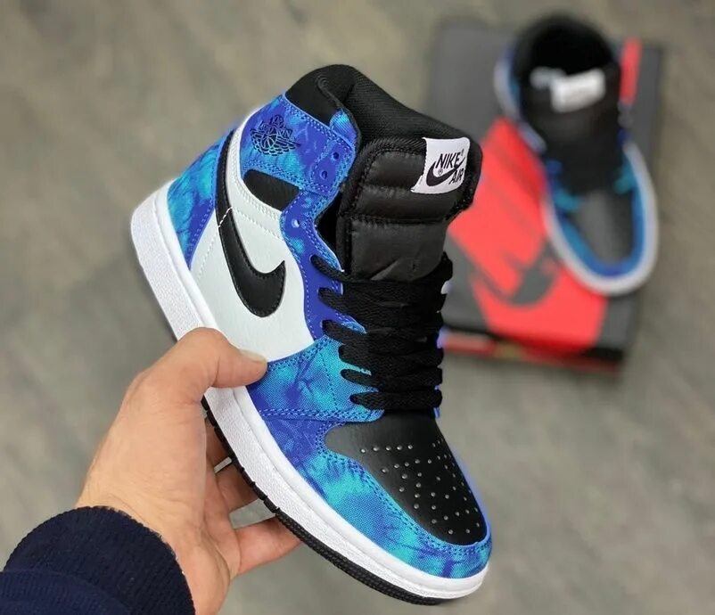 Купить вые. Кроссовки Air Jordan 1 High 'Tie-Dye'. Джорданы АИР Макс 1.