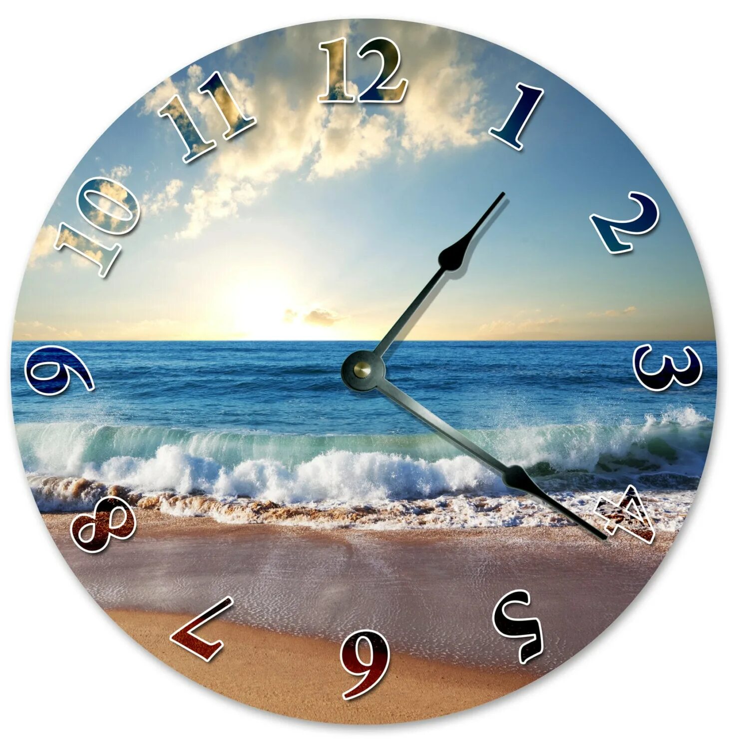 Сколько времени океана. Часы на пляже. Часы настенные пляж. Часы море. Пляж с часами.