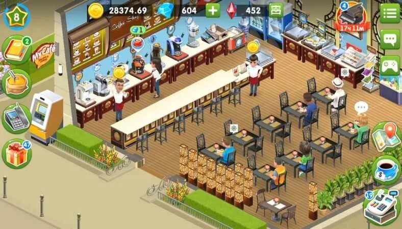 Моя кофейня мод денег и кристаллы. My cafe игра. моя кофейня интерьер 19 уровень.