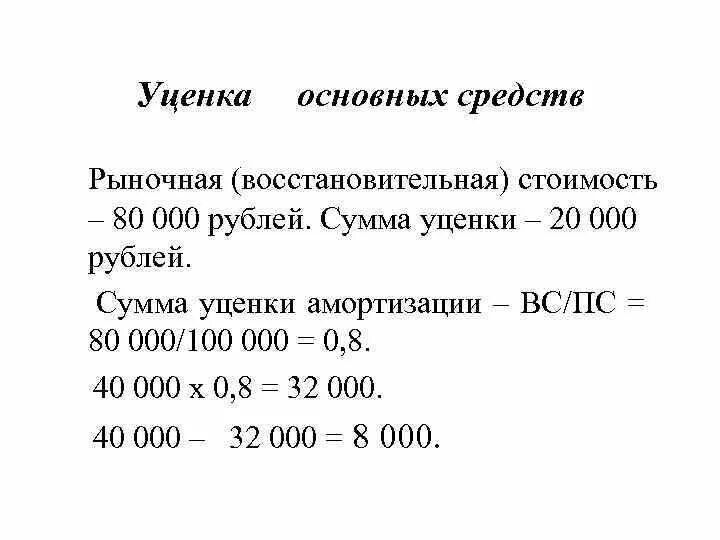 Уценка основных средств отражается. Уценка основных средств отражается