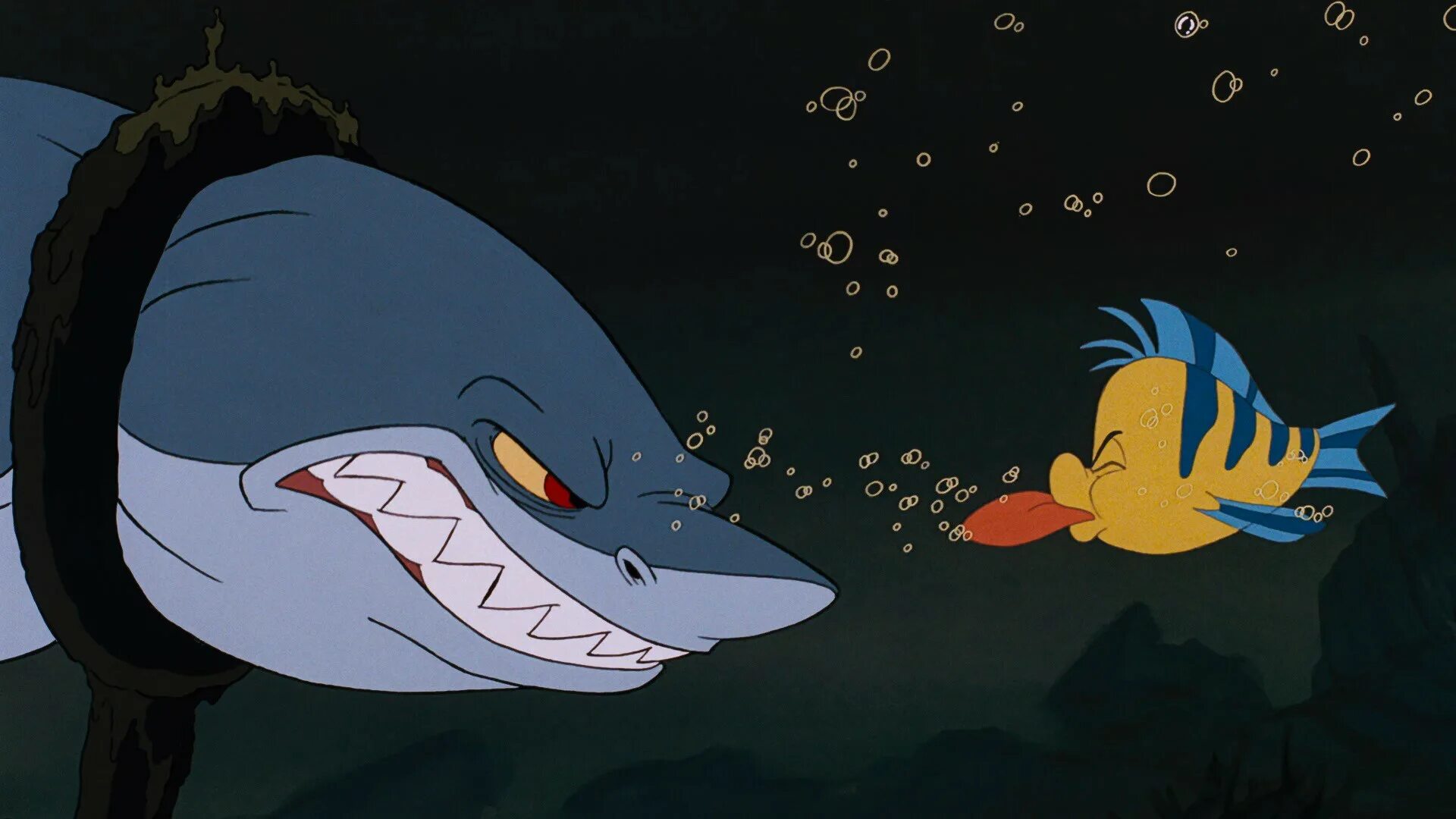 Русалочка 1989 Флаундер. Русалочка / the little Mermaid (1989). Ариэль Флаундер акула.