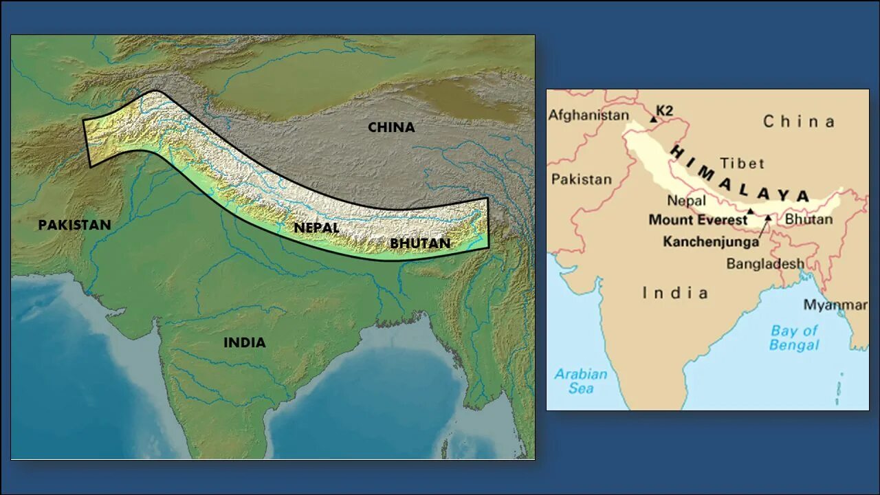Гималаи на карте. Гималайские горы на карте. Гималаи границы. Гималаи на какой территории