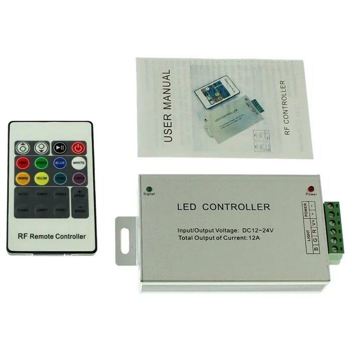 Signal controller. Rf controller dc12-24v 15a. контроллер led controller dc 12v-24v 15a. led controller input output voltage dc12-24v. led controller 12-24vled 12v-44-irs.